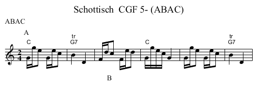 Schottisch  CGF 5- (ABAC) - staff notation