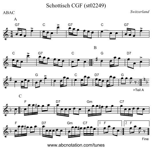 Schottisch CGF (st02249) - staff notation
