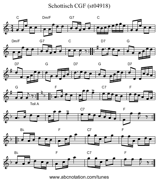 Schottisch CGF (st04918) - staff notation