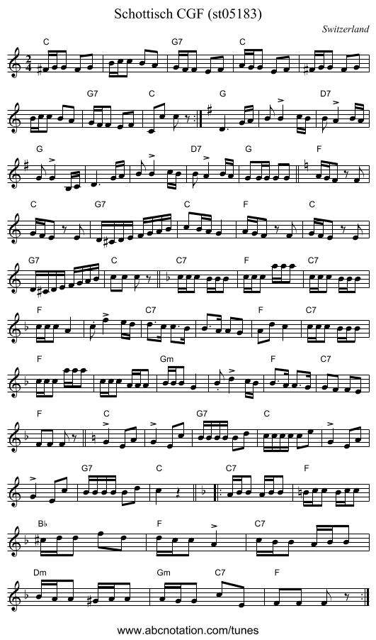 Schottisch CGF (st05183) - staff notation
