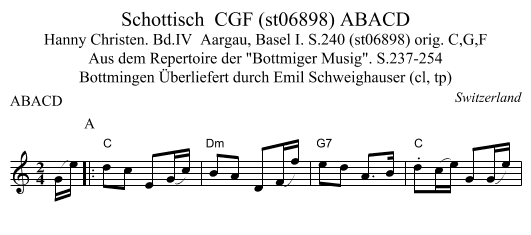 Schottisch  CGF (st06898) ABACD - staff notation