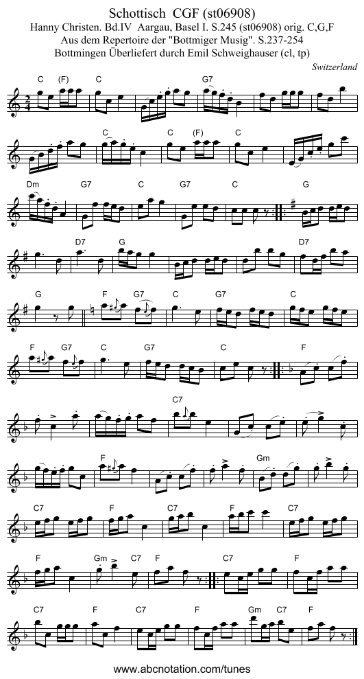 Schottisch  CGF (st06908) - staff notation