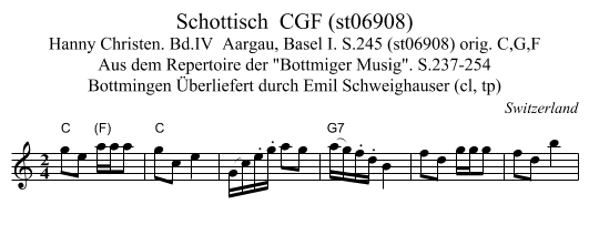 Schottisch  CGF (st06908) - staff notation