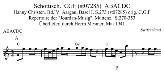 Schottisch.  CGF (st07285)  ABACDC - staff notation