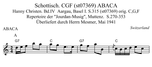 Schottisch. CGF (st07369) ABACA - staff notation