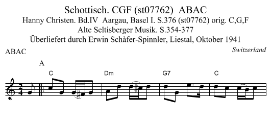 Schottisch. CGF (st07762)  ABAC - staff notation