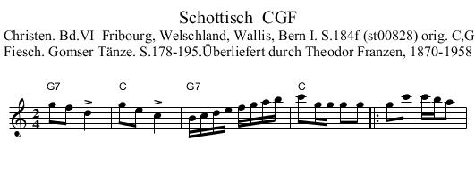 Schottisch  CGF - staff notation