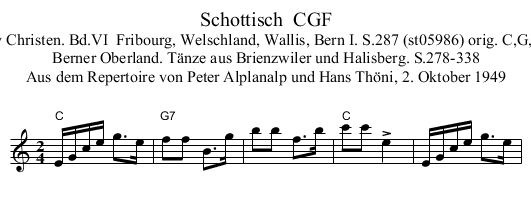 Schottisch  CGF - staff notation