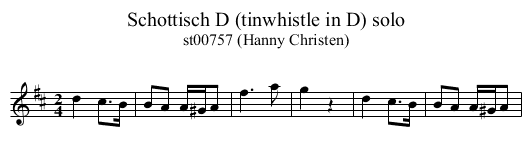 Schottisch D (tinwhistle in D) solo - staff notation