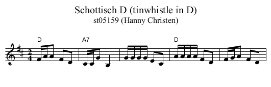 Schottisch D (tinwhistle in D) - staff notation