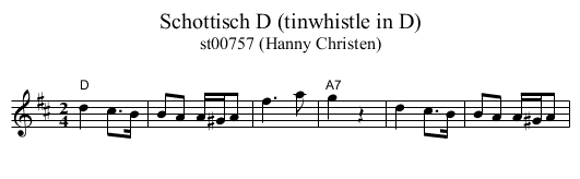 Schottisch D (tinwhistle in D) - staff notation