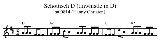 Schottisch D (tinwhistle in D) - staff notation