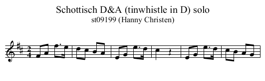 Schottisch D&A (tinwhistle in D) solo - staff notation