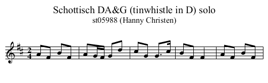 Schottisch DA&G (tinwhistle in D) solo - staff notation