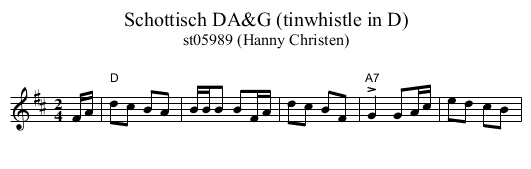 Schottisch DA&G (tinwhistle in D) - staff notation