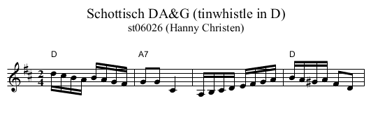 Schottisch DA&G (tinwhistle in D) - staff notation
