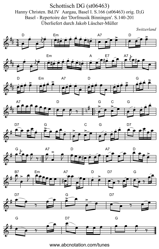 Schottisch DG (st06463) - staff notation