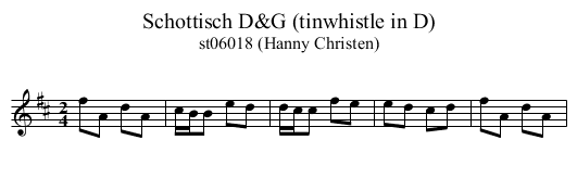 Schottisch D&G (tinwhistle in D) - staff notation