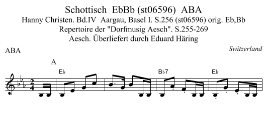 Schottisch  EbBb (st06596)  ABA - staff notation