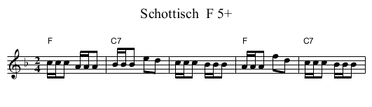 Schottisch  F 5+ - staff notation