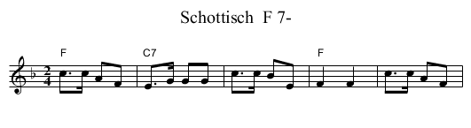 Schottisch  F 7- - staff notation