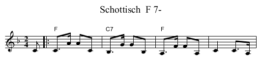 Schottisch  F 7- - staff notation