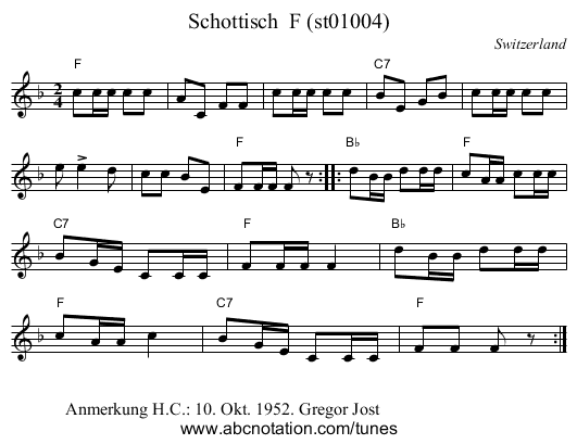 Schottisch F (st01004) - staff notation