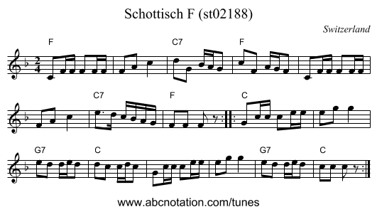 Schottisch F (st02188) - staff notation