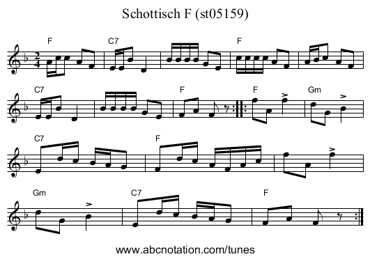 Schottisch F (st05159) - staff notation