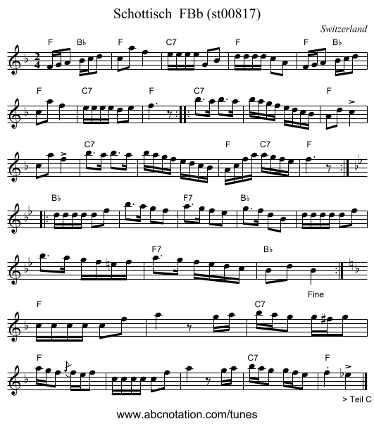 Schottisch FBb (st00817) - staff notation