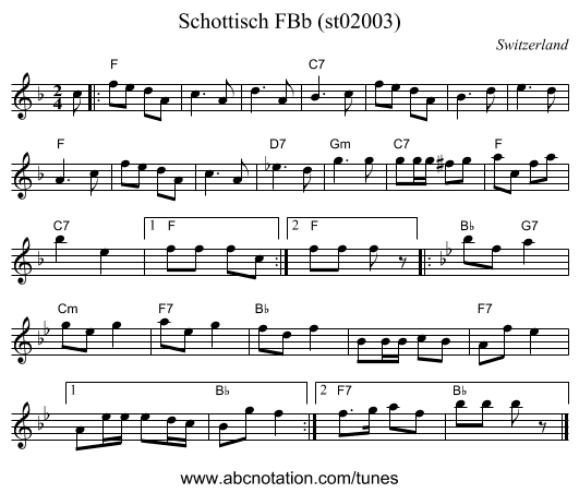 Schottisch FBb (st02003) - staff notation