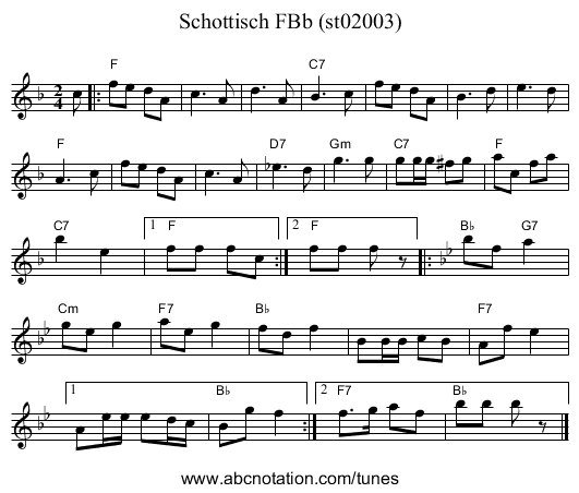 Schottisch FBb (st02003) - staff notation