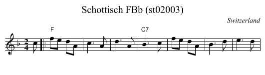 Schottisch FBb (st02003) - staff notation