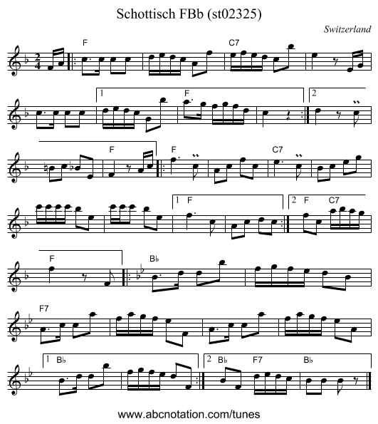 Schottisch FBb (st02325) - staff notation