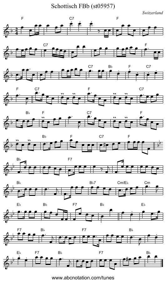 Schottisch FBb (st05957) - staff notation