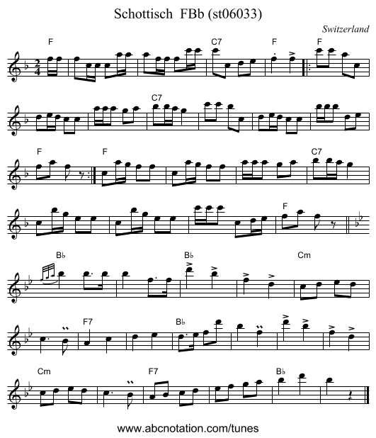 Schottisch  FBb (st06033) - staff notation