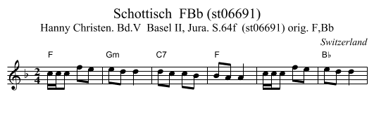 Schottisch  FBb (st06691) - staff notation