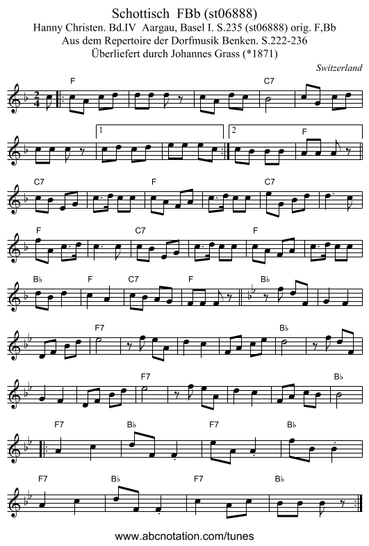 Schottisch FBb (st06888) - staff notation