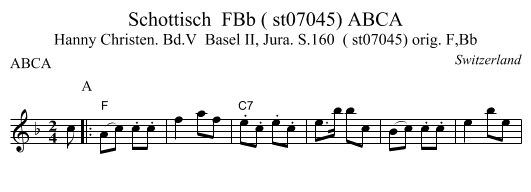 Schottisch  FBb ( st07045) ABCA - staff notation