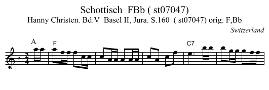 Schottisch  FBb ( st07047) - staff notation