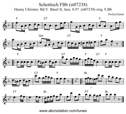Schottisch FBb (st07238) - staff notation