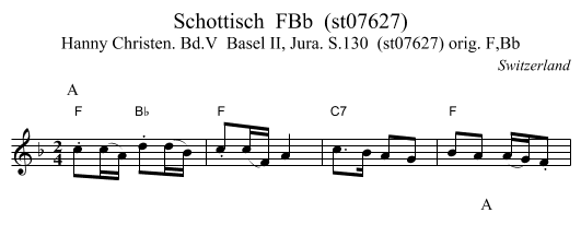 Schottisch  FBb  (st07627) - staff notation
