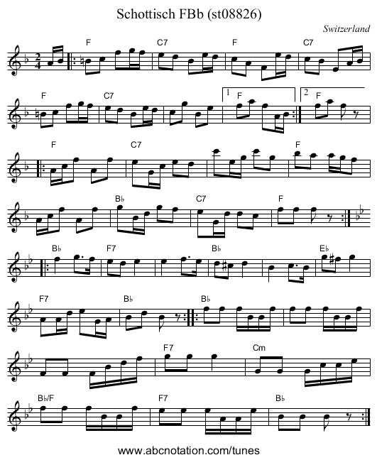 Schottisch FBb (st08826) - staff notation