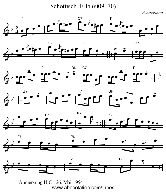 Schottisch FBb (st09170) - staff notation