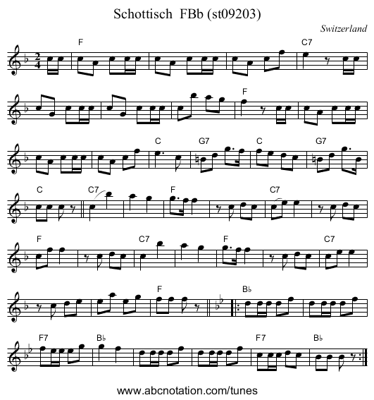 Schottisch  FBb (st09203) - staff notation