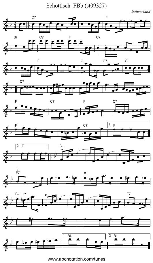 Schottisch FBb (st09327) - staff notation