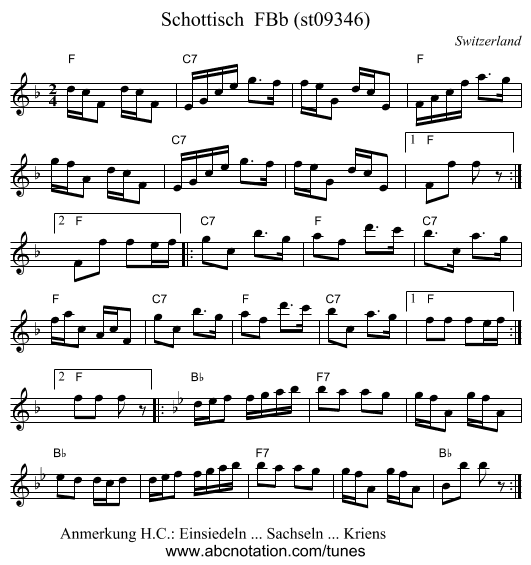 Schottisch FBb (st09346) - staff notation