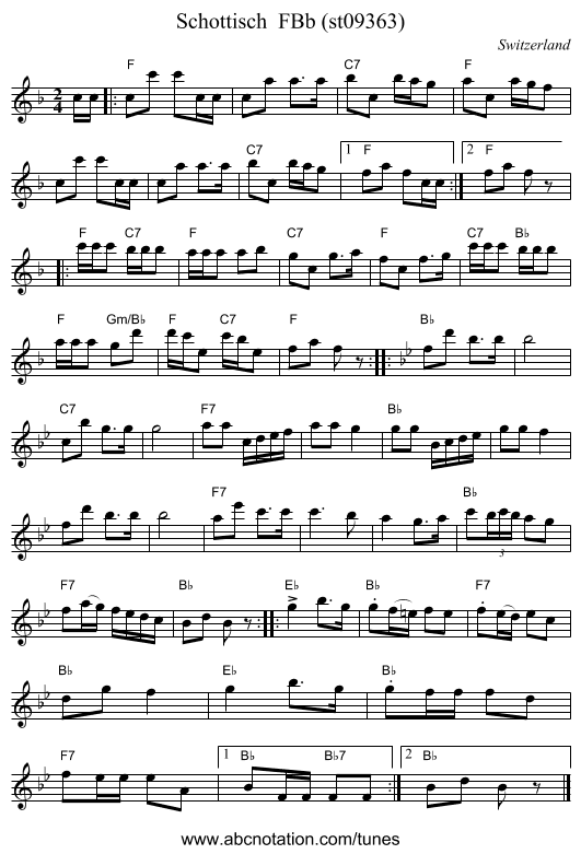 Schottisch  FBb (st09363) - staff notation