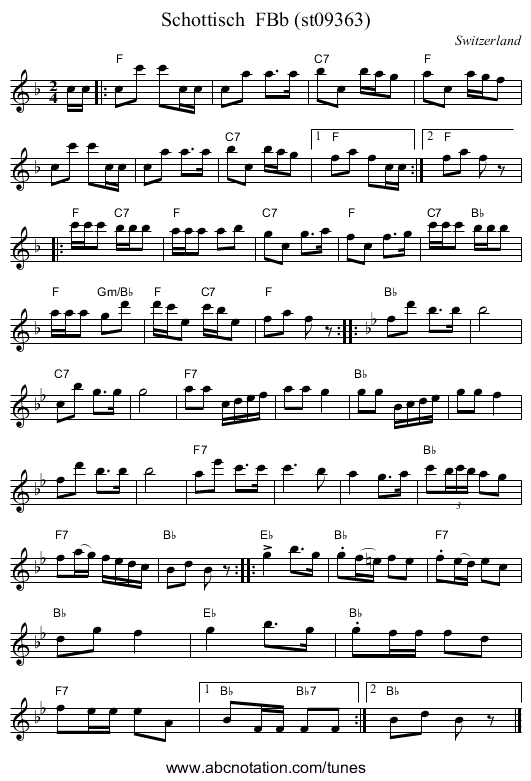 Schottisch  FBb (st09363) - staff notation