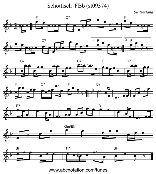 Schottisch FBb (st09374) - staff notation